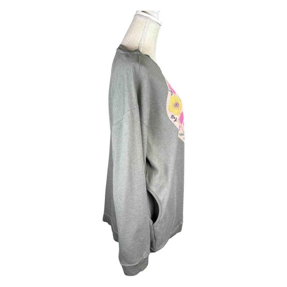 Natural Life Comfy Pocket Heart Graphic Sweatshirt Women's XL Green Lounge Boho - Picture 6 of 8
